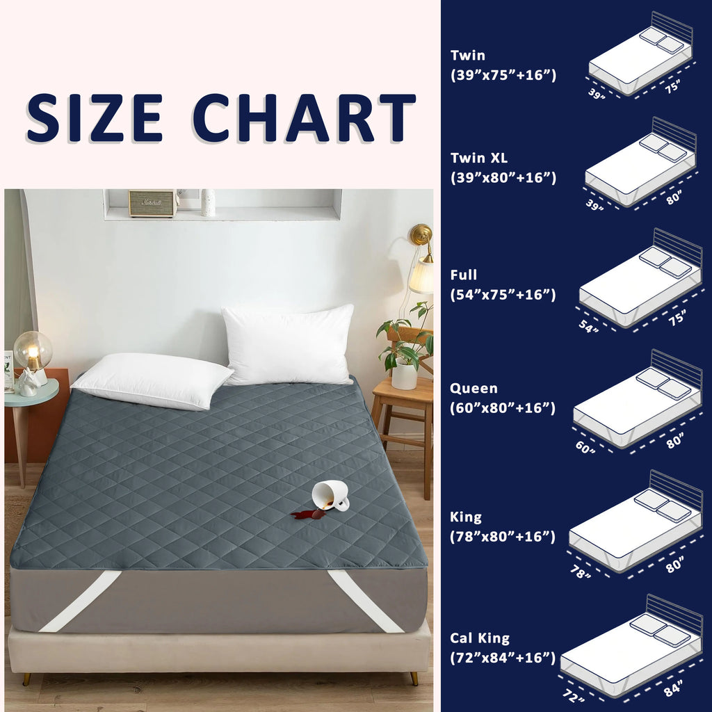 Waterproof Mattress Pad With Elastic Strap
