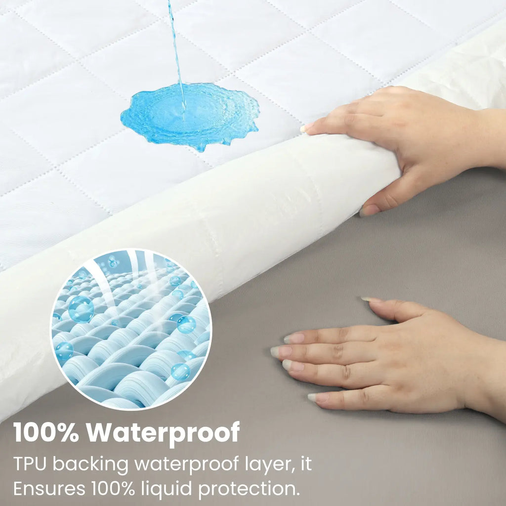 Waterproof Mattress Pad With Elastic Strap