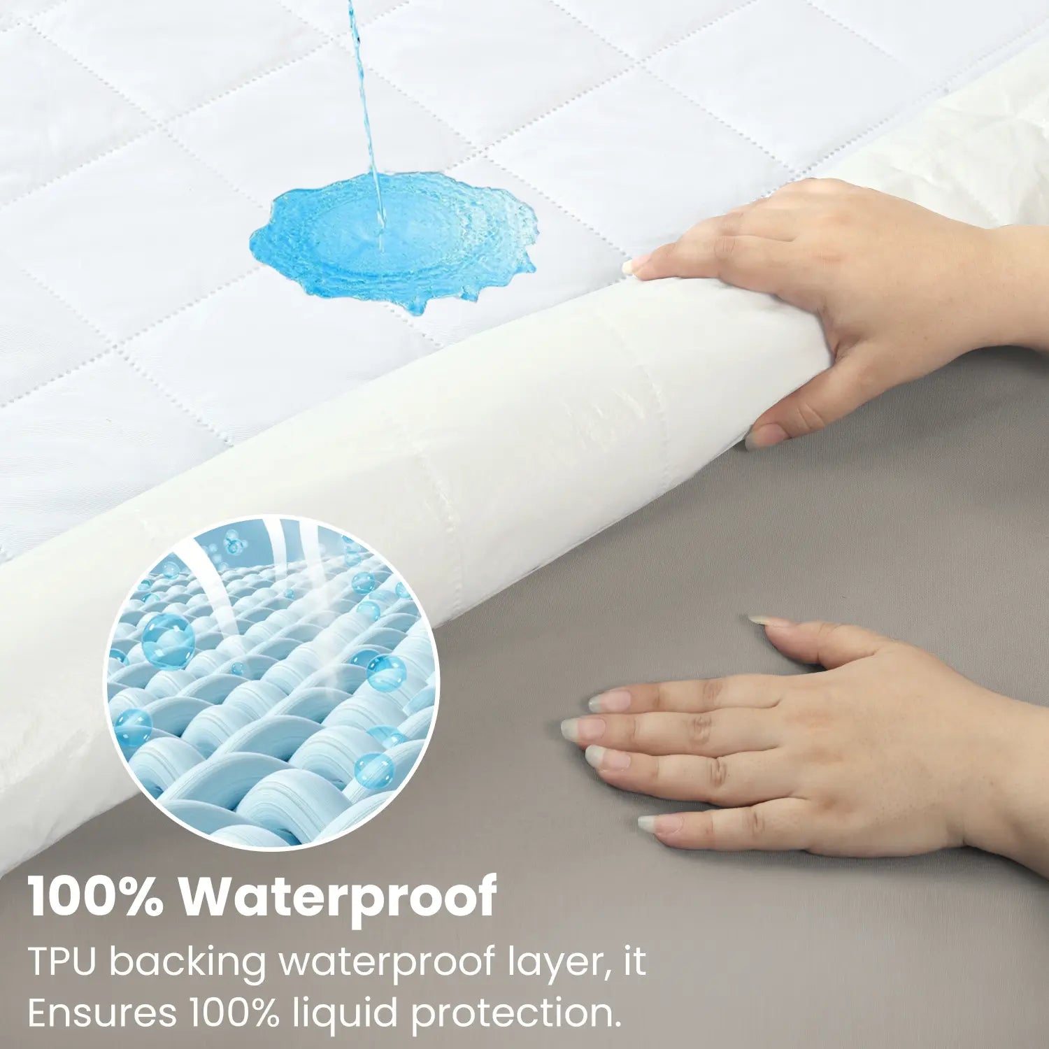 Waterproof Mattress Pad With Elastic Strap