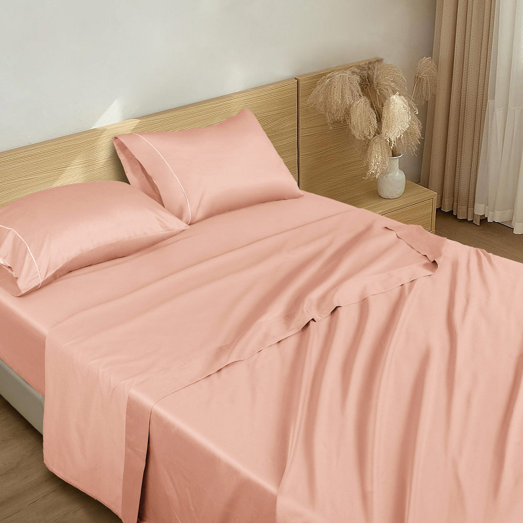 Barrata Stitch Cotton Sateen Sheet Set Soybean
