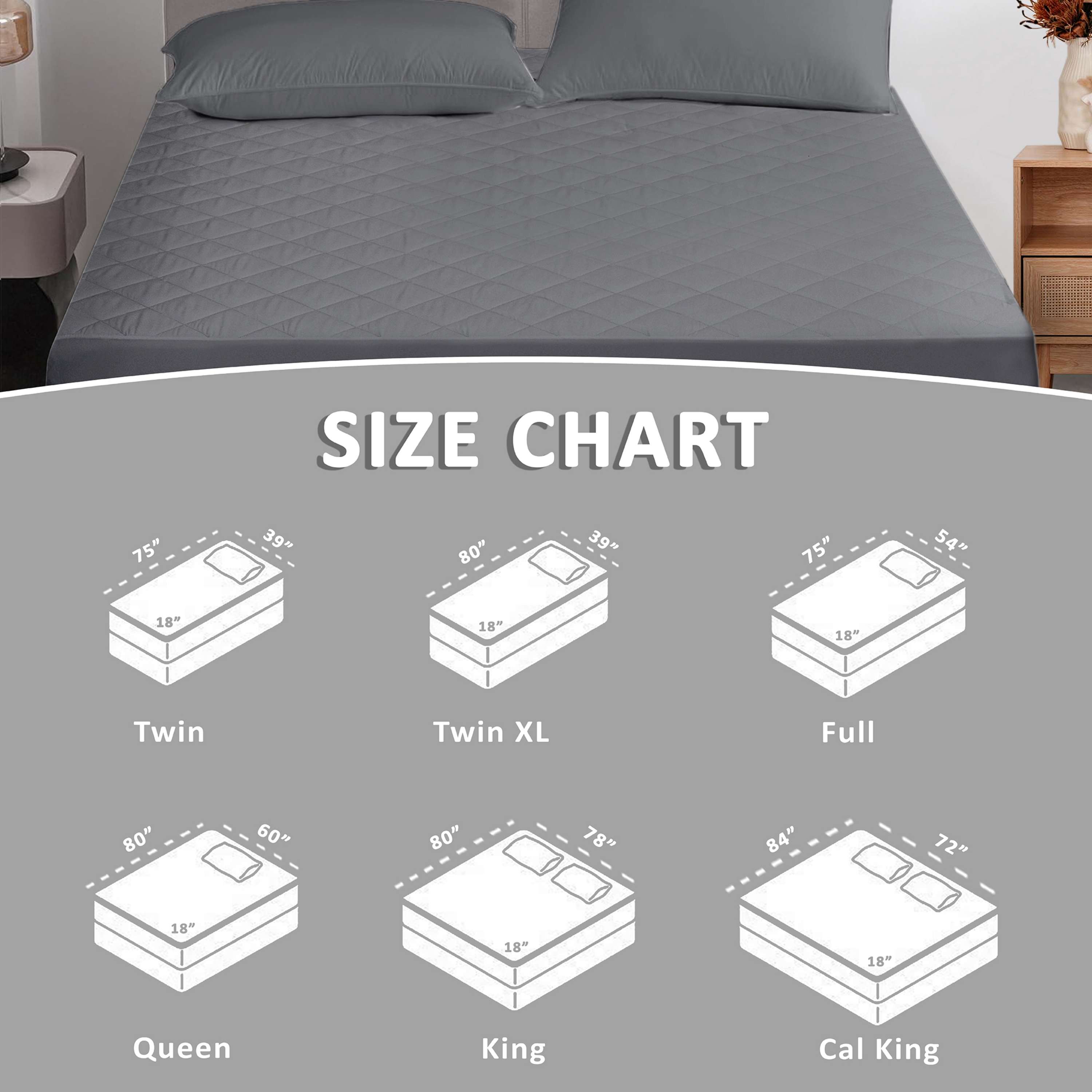 Deep Pocket Waterproof Mattress Pad