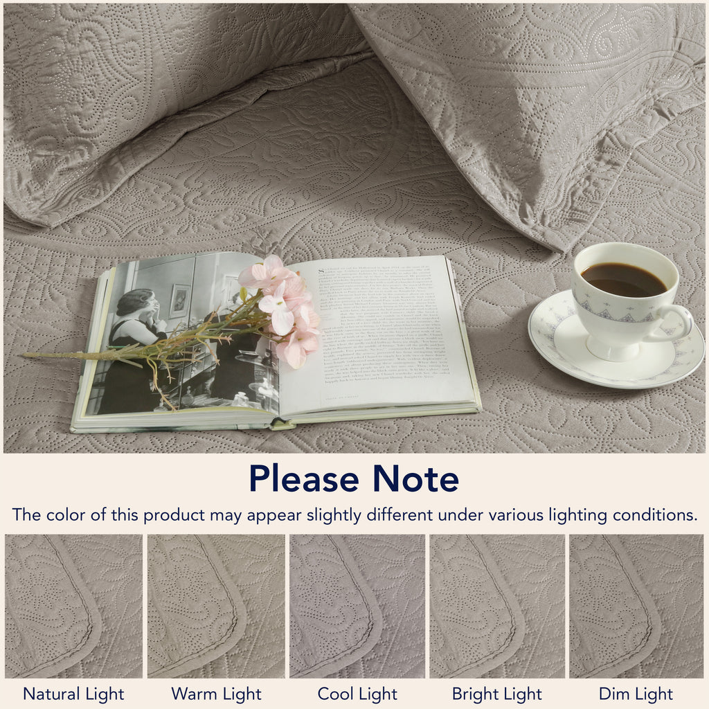 Floral Quilted Microfiber Bedspread