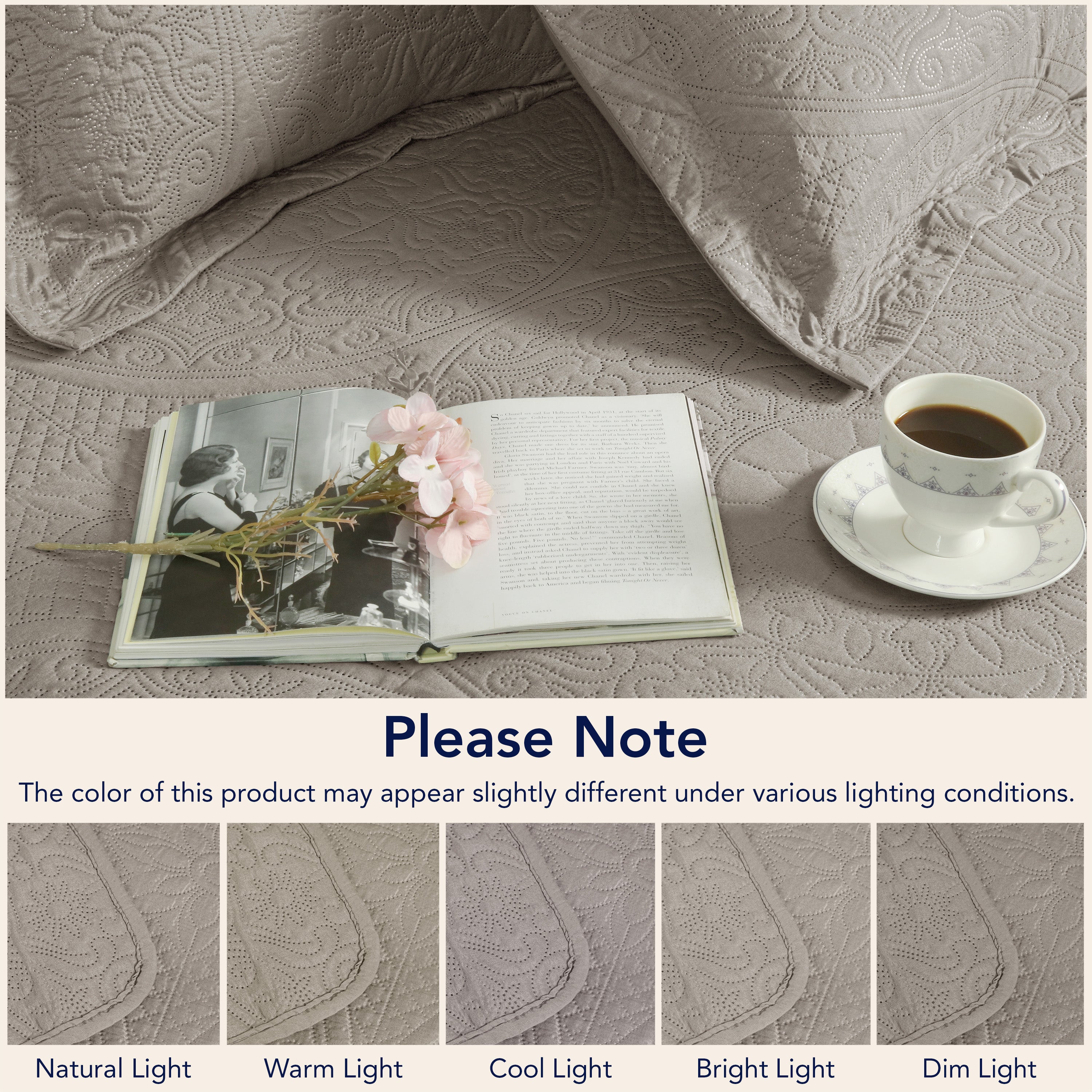 Floral Quilted Microfiber Bedspread