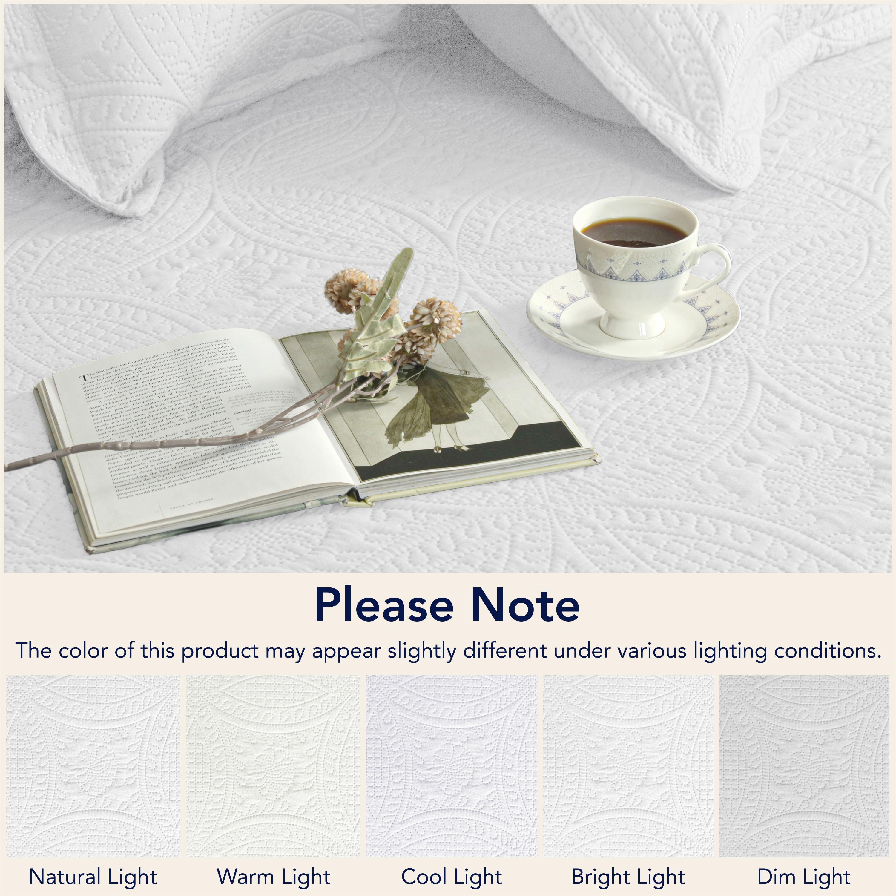 Coin Quilted Bedspread Set — Lightweight All-Season Coverlet with Pillow Shams