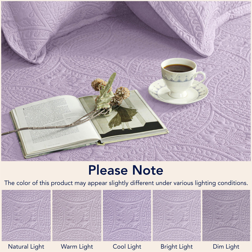 Coin Quilted Bedspread Set — Lightweight All-Season Coverlet with Pillow Shams