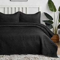 Coin Quilted Bedspread Set Black