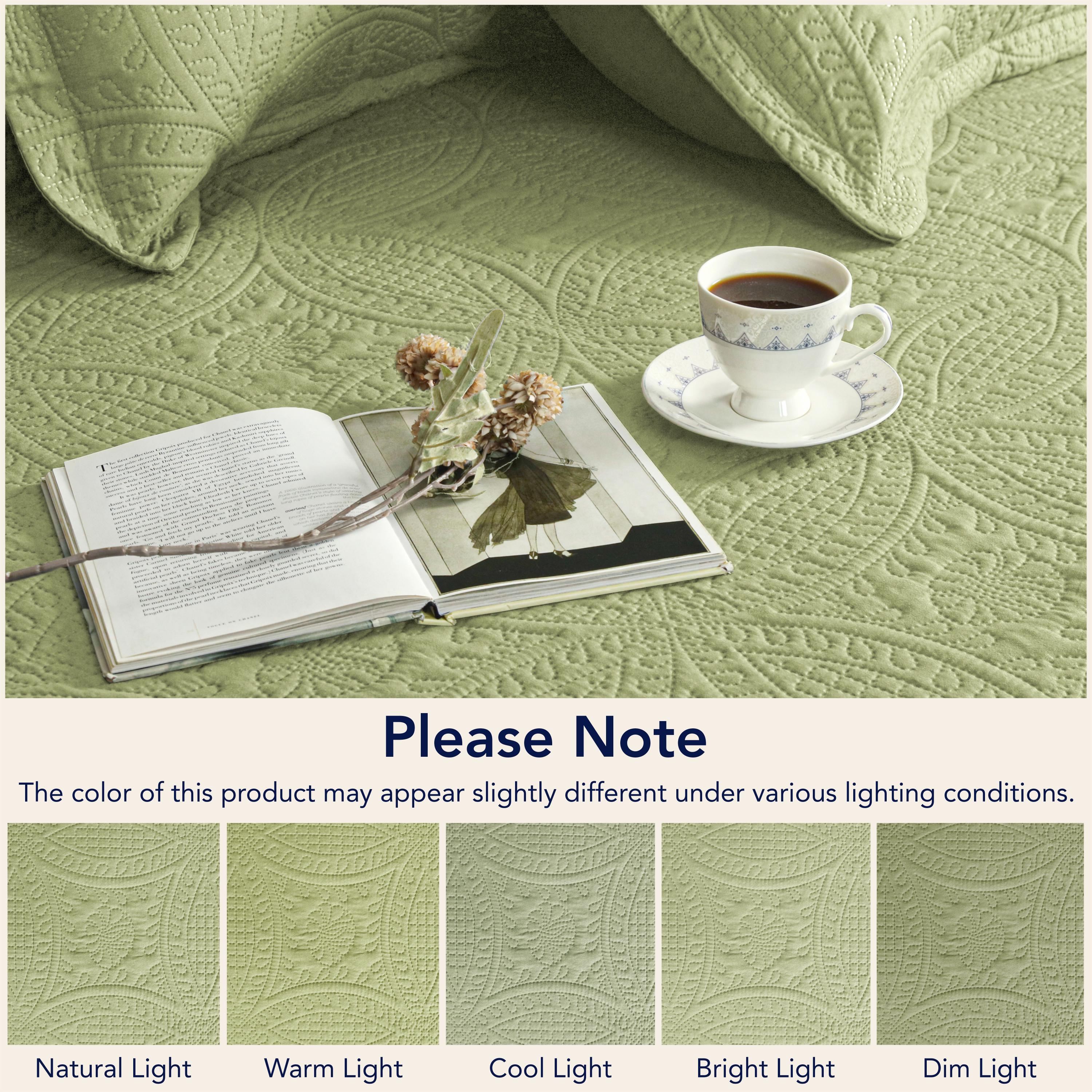 Coin Quilted Bedspread Set — Lightweight All-Season Coverlet with Pillow Shams