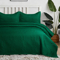 Coin Quilted Bedspread Set Emerald