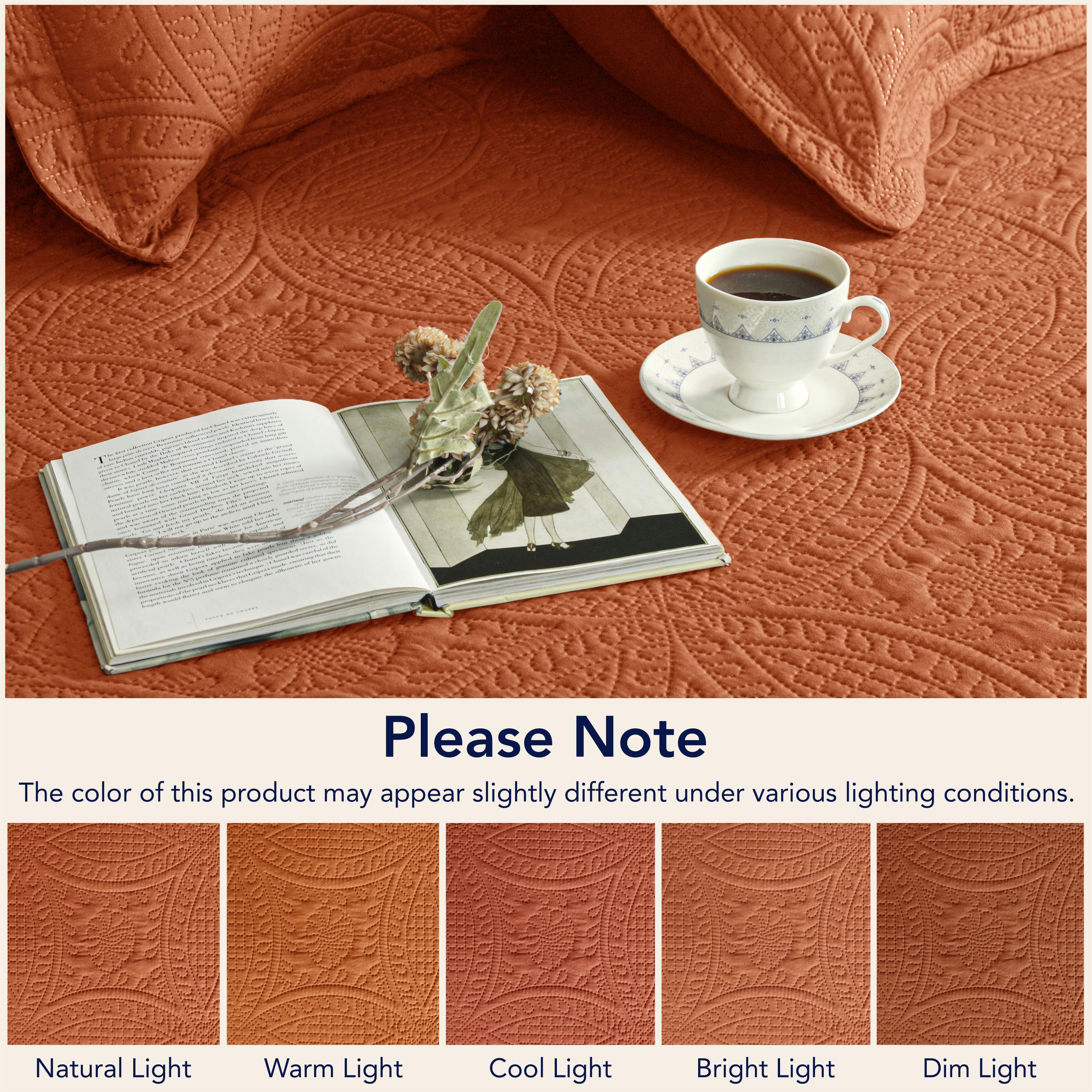 Coin Quilted Bedspread Set — Lightweight All-Season Coverlet with Pillow Shams