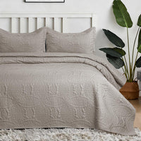 Coin Quilted Bedspread Set Beige