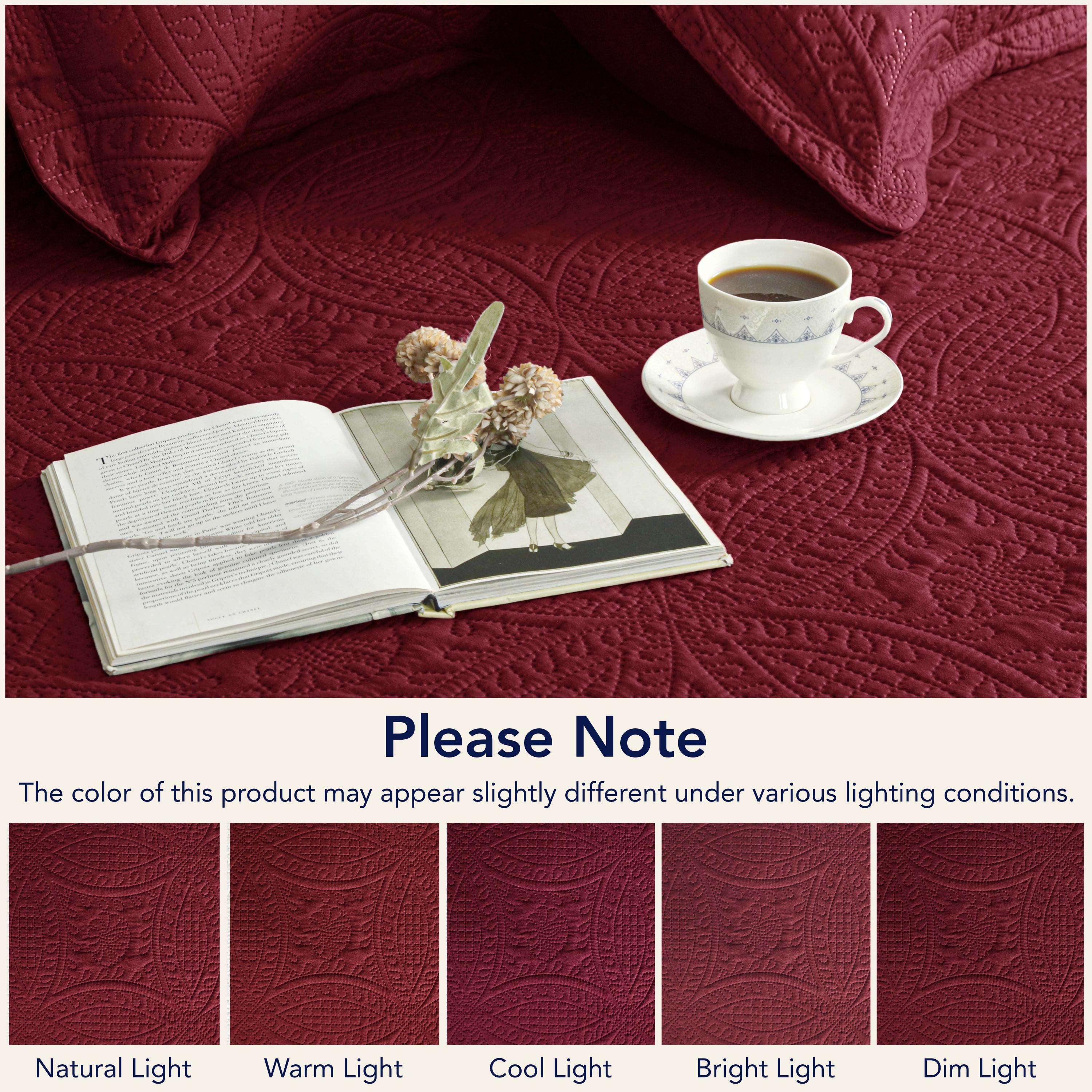 Coin Quilted Bedspread Set — Lightweight All-Season Coverlet with Pillow Shams