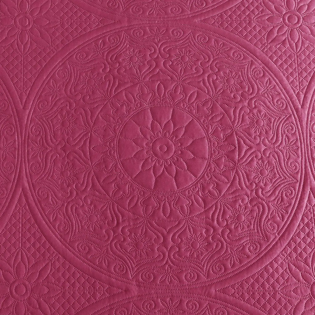 Floral Quilted Bedspread Set Pink