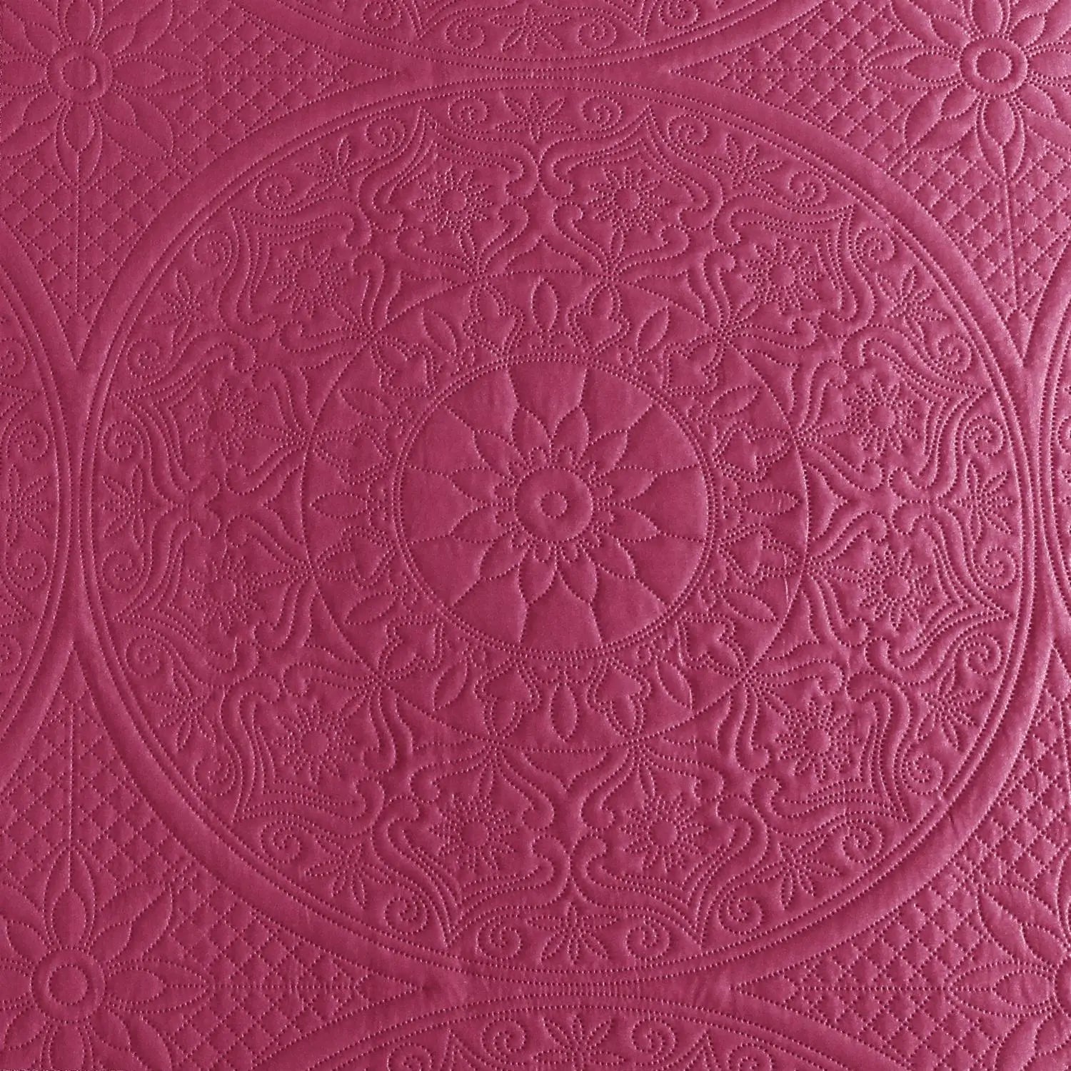Floral Quilted Bedspread Set Pink