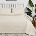 Floral Quilted Bedspread Set — Lightweight All-Season Coverlet with Pillow Shams