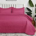 Floral Quilted Bedspread Set Pink